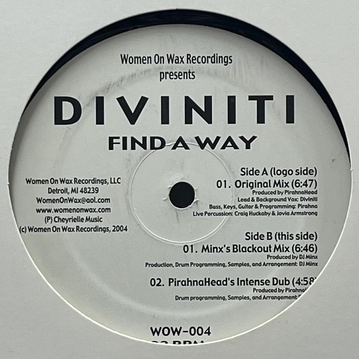 DIVINITI / Find A Way (Women On Wax Recordings WOW 004, 12inch)