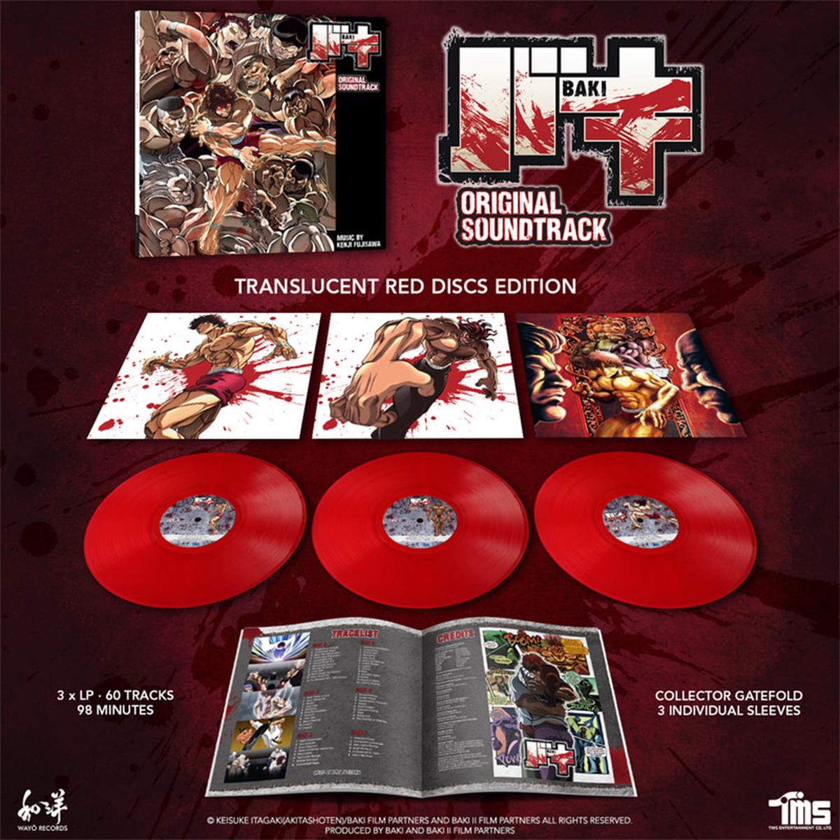 KENJI FUJISAWA – Baki (Original Soundtrack) [Remastered] – 3LP Set – Translucent Red Vinyl