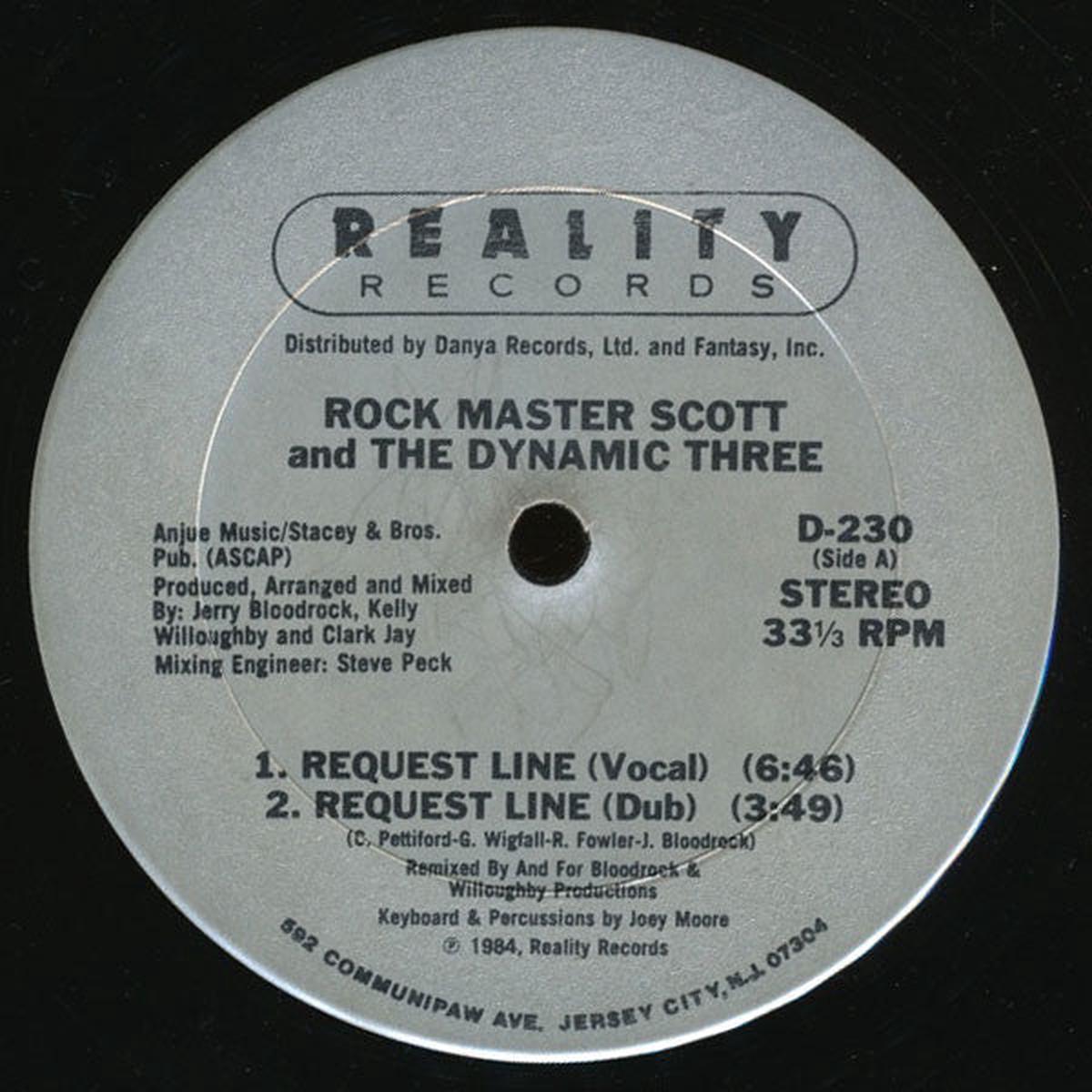 Rock Master Scott And The Dynamic Three – Request Line / The Roof Is On Fire – LP