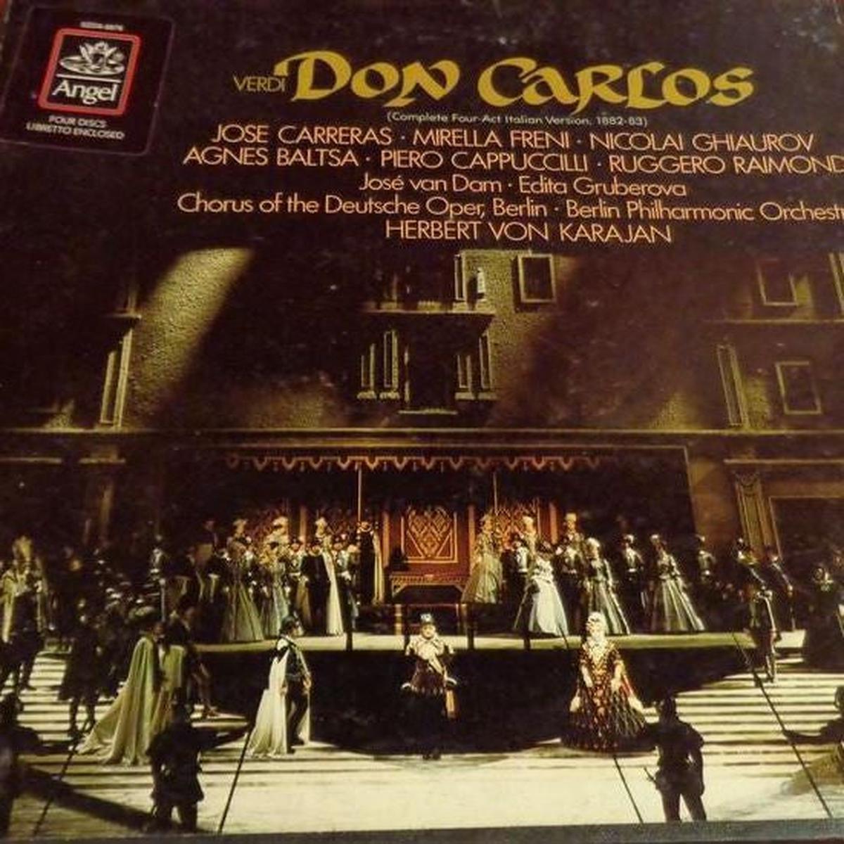 Verdi*   Jos Carreras   Mirella Freni   Nicolai Ghiaurov   Agnes Baltsa   Piero Cappuccilli   Ruggero Raimondi   Berliner Philharmoniker, Herbert Von Karajan – Don Carlos – LP